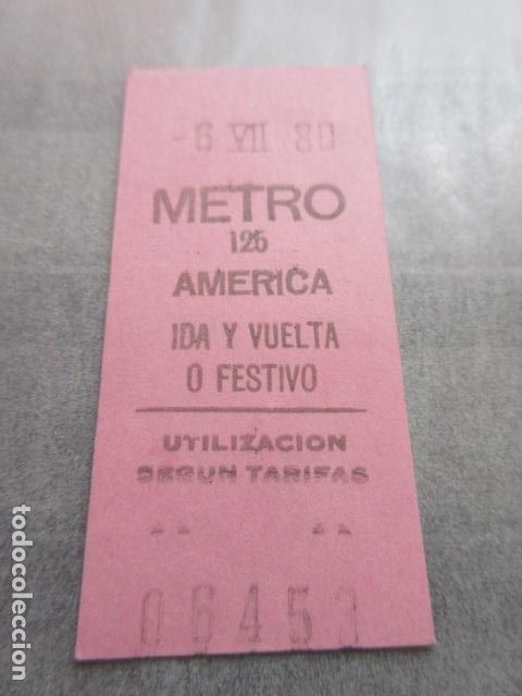 Coleccionismo Billetes de transporte: BILLETE METRO DE MADRID - IDA Y VUELTA O FESTIVO ROSA - PARADA AMERICA 125