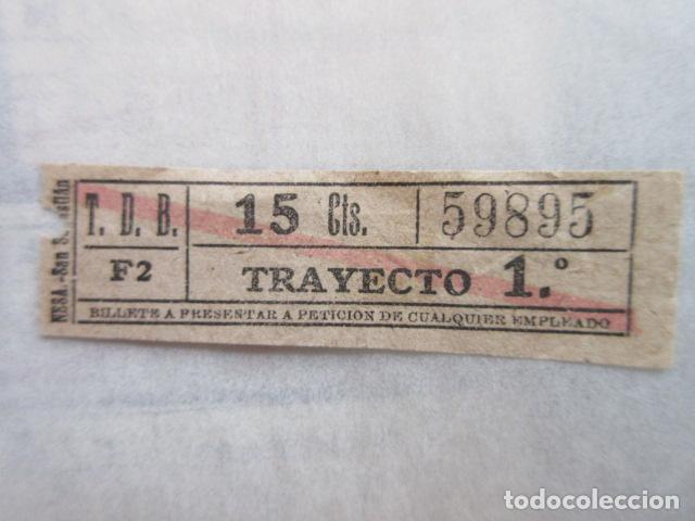 Collectables Transport Tickets: BILLETE TRANVIA DE BARCELONA TDB - CAPICUA 59895 - IMPRESOR NESA