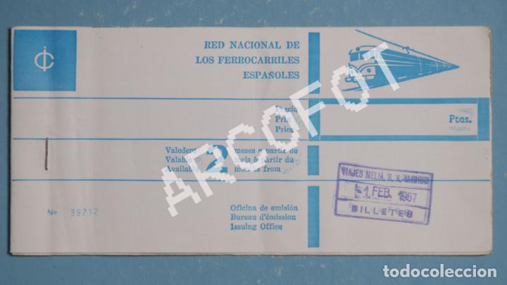 Collectables Transport Tickets: Antiguo BILLETE DE TREN - RENFE - 1 DE FEBRERO DE 1967 - TIRANO FRE ST. MORITZ