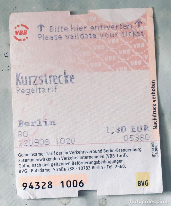 Collectables Transport Tickets: Billete de viaje Metro de Berl&iacute;n, Alemania. Septiembre 2009. Buen estado.