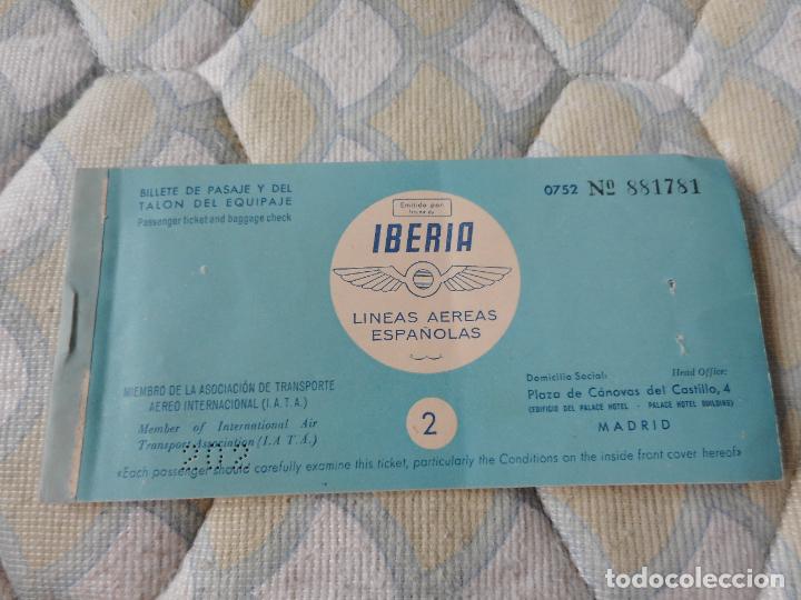Sammeln von Fahrkarten: ANTIGUO BILLETE LINEAS AEREAS ESPA&Ntilde;OLAS IBERIA VALENCIA - BARCELONA 1955?