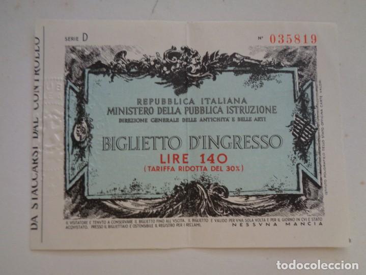 Collectables Transport Tickets: REPUBBLICA ITALIANA - MINISTERIO DELLA PUBBLICA ISRTRUZIONE: BILLETE D&acute;INGRESSO . ?