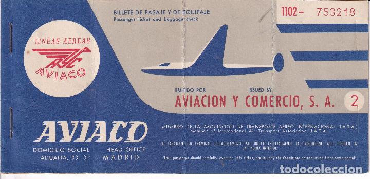 Colecionismos Bilhetes de Transporte: BILLETE AVIACO TENERIFE LAS PALMAS 1958 - + BILLETE TRASLADO
