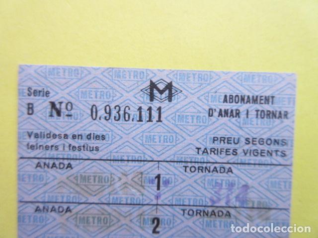 Sammeln von Fahrkarten: METRO BARCELONA TARJETA 5 VIAJES - ANADA TORNADA - M - MODELO DE SERIE 1 VER FOTOS