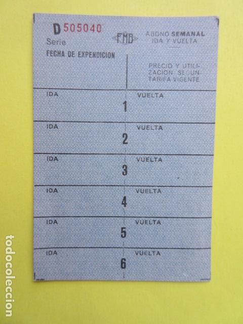 Sammeln von Fahrkarten: METRO BARCELONA TARJETA 6 VIAJES - IDA VUELTA - FMB - SIN USAR VIRGEN