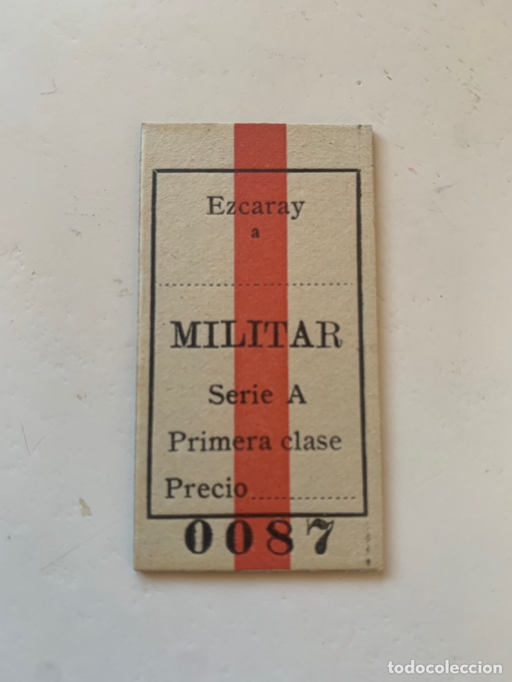 Colecionismos Bilhetes de Transporte: Billete FC Secundario de Haro a Ezcaray \ Ezcaray \ 1&ordf; Clase \ Militar