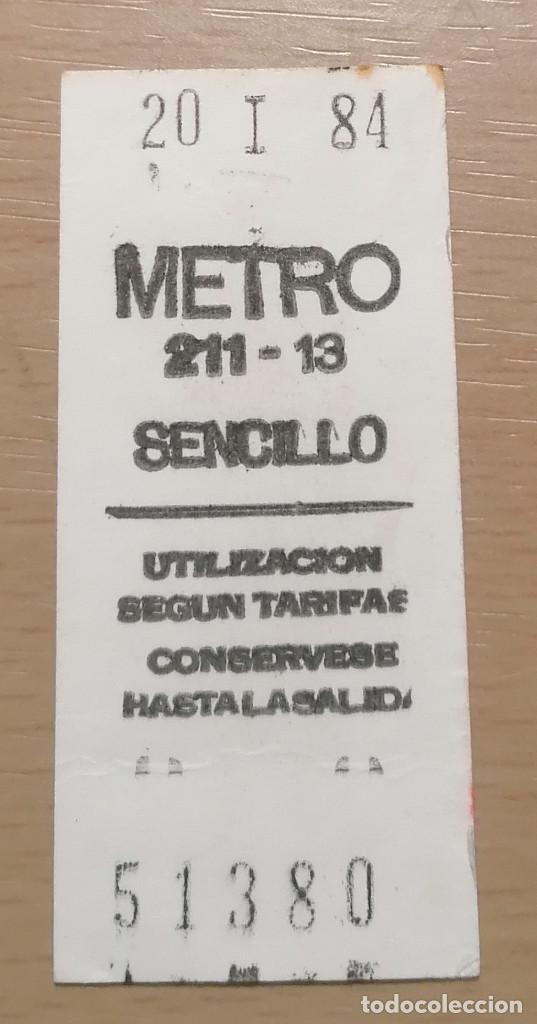Colecionismos Bilhetes de Transporte: Billete sencillo metro de madrid 1984