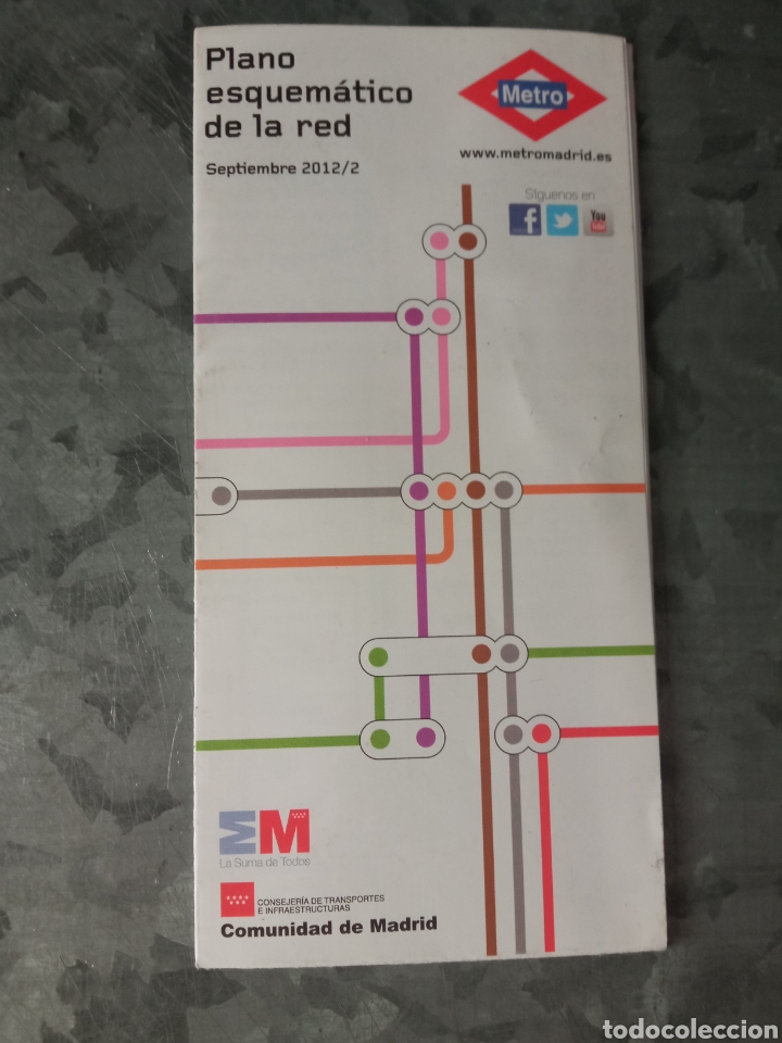 Collectables Transport Tickets: Plano metro Madrid, septiembre 2012/2