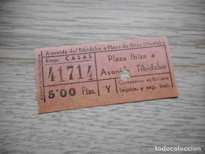 Collectables Transport Tickets: ANTIGUO BILLETE CASAS TIBIDABO - IBIZA HORTA. 5 PESETAS BARCELONA CAPICUA