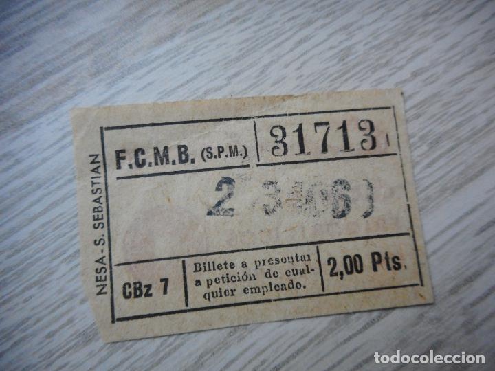 Collectables Transport Tickets: ANTIGUO BILLETE FCMB 2 PESETAS BARCELONA CAPICUA