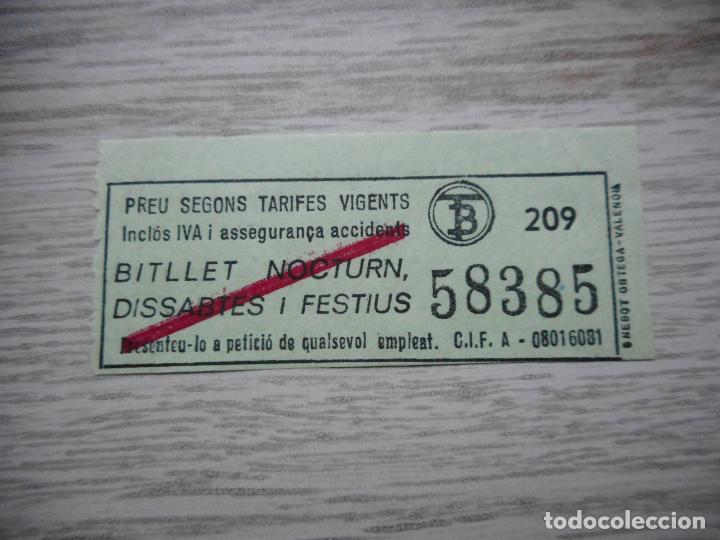 Sammeln von Fahrkarten: ANTIGUO BILLETE TB TRANVIAS BARCELONA NOCTURNO CAPICUA