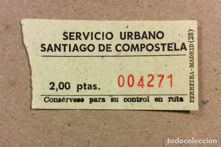 Sammeln von Fahrkarten: BILLETE AUTOB&Uacute;S SERVICIO URBANO SANTIAGO DE COMPOSTELA.