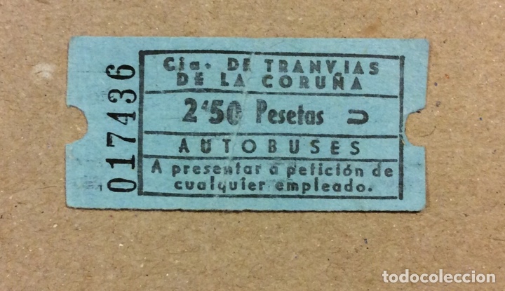 Sammeln von Fahrkarten: BILLETE AUTOB&Uacute;S C&iacute;a. DE TRANV&Iacute;AS DE LA CORU&Ntilde;A.