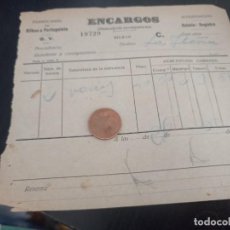 Coleccionismo Billetes de transporte: BILLETE TREN MENSAJERÍA ACOMPAÑADA LINEA BILBAO PORTUGALETE