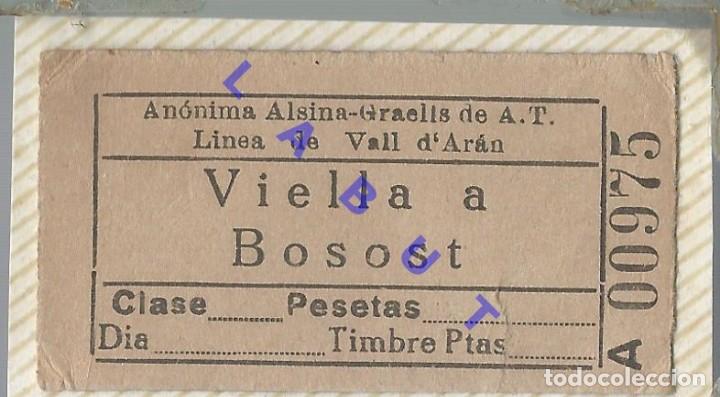 Sammeln von Fahrkarten: VIELLA A BOSOST ALSINA GRAELLS LINEA VALL D'ARAN BILLETE DE TREN TRANSPORTE 6CM H38