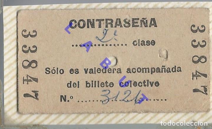 Sammeln von Fahrkarten: CONTRASE&Ntilde;A DE BILLETE COLECTIVO BILLETE DE TREN TRANSPORTE 5CM H39