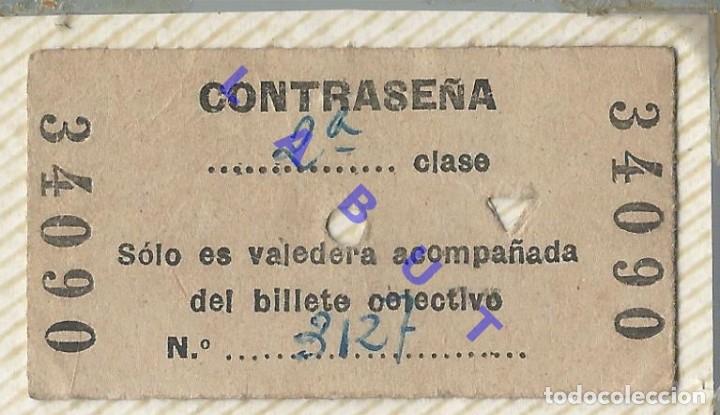 Sammeln von Fahrkarten: CONTRASE&Ntilde;A DE BILLETE COLECTIVO BILLETE DE TREN TRANSPORTE 5CM H39