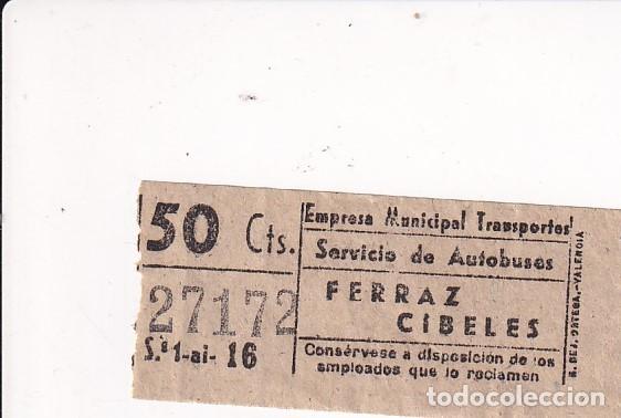 Collectables Transport Tickets: BILLETE CAPICUA AUTOBUSES 27172 FERRAZ CIBELES