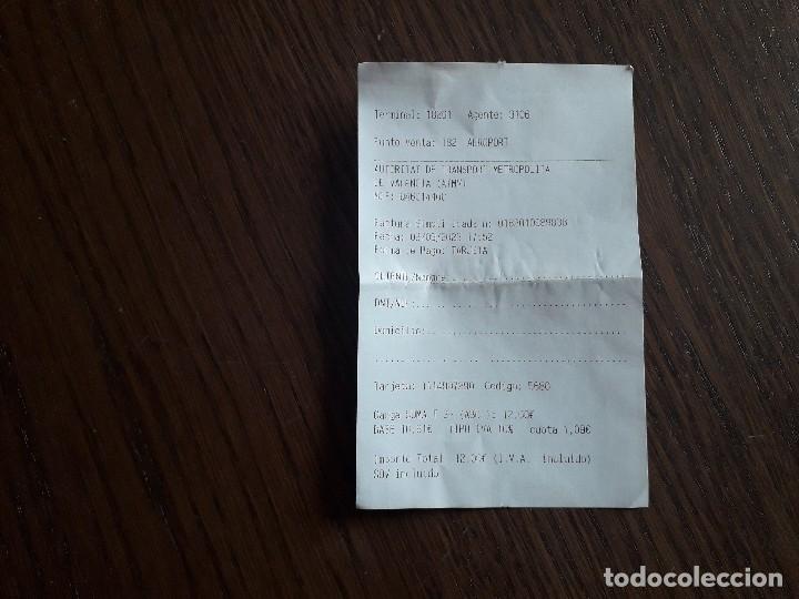 Sammeln von Fahrkarten: ticket de transporte, metro, metrovalencia.