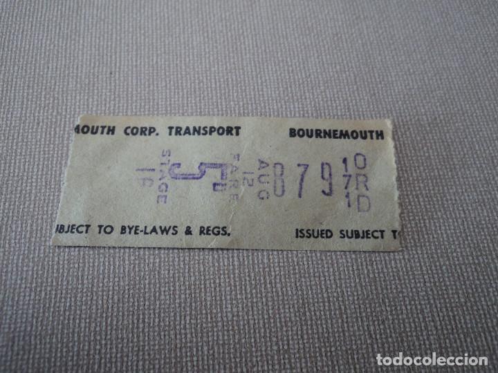 Sammeln von Fahrkarten: BILLETE DE TRANSPORTE DE ciudad de Bournemouth, publicidad al dorso (puede variar la numeracion)