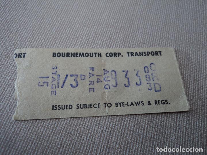 Sammeln von Fahrkarten: BILLETE DE TRANSPORTE DE ciudad de Bournemouth, publicidad al dorso (puede variar la numeracion)