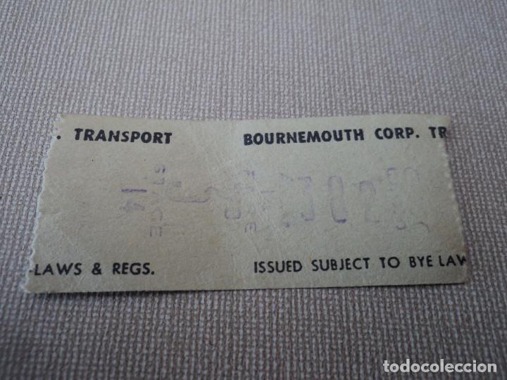 Sammeln von Fahrkarten: BILLETE DE TRANSPORTE DE ciudad de Bournemouth, publicidad al dorso (puede variar la numeracion)