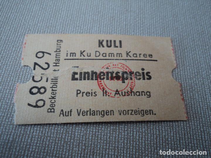 Sammeln von Fahrkarten: BILLETE DE TRANSPORTE DE HAMBURG ,(puede variar la numeracion)