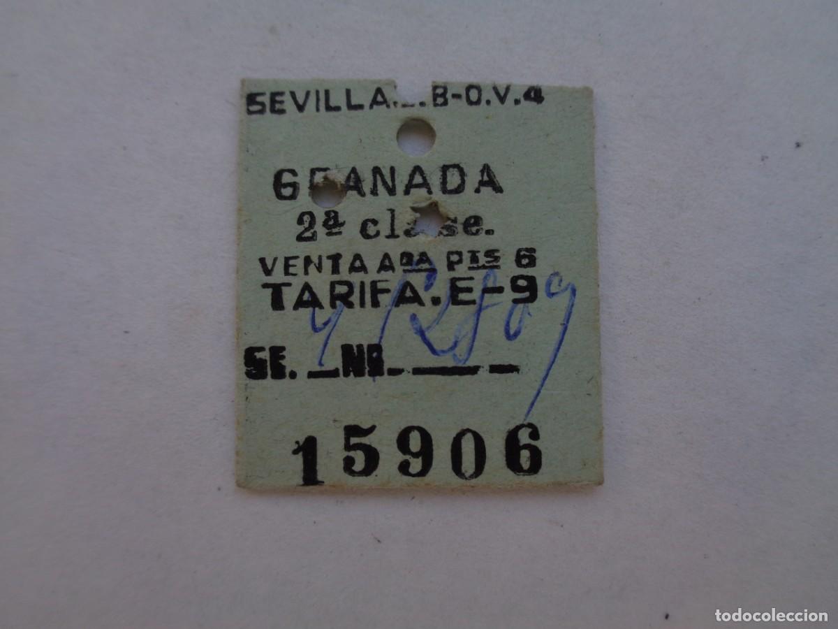 Collectionnisme Billets de transport: BILLETE DE TREN DE SEVILLA A GRANADA