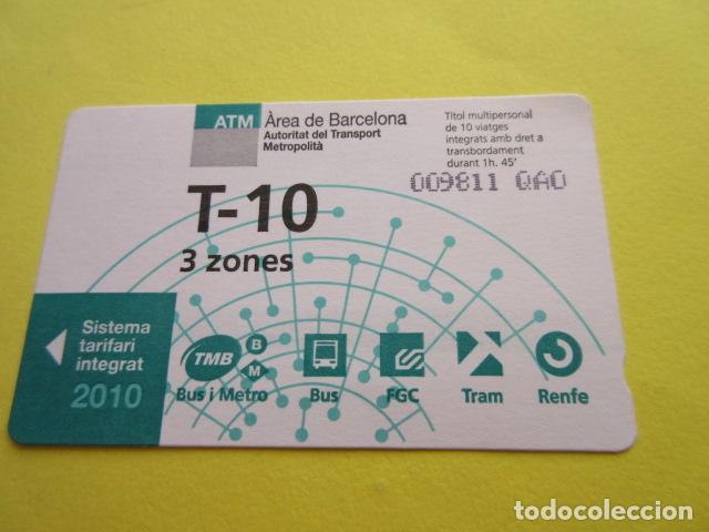 Coleccionismo Billetes de transporte: REF: COL_LBE01- COLECCION ATM - A&Ntilde;O 2010 - T-10 3 ZONA