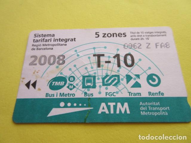 Collectables Transport Tickets: REF: COL_LBE01- COLECCION ATM - A&Ntilde;O 2008 - T-10 5 ZONA