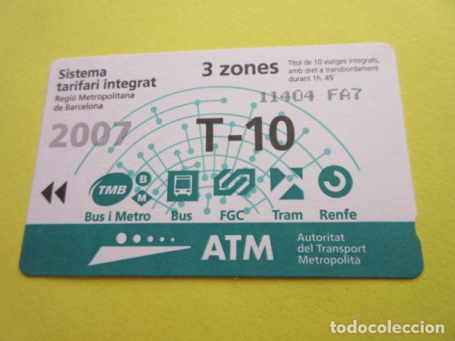 Collectables Transport Tickets: REF: COL_LBE01- COLECCION ATM - A&Ntilde;O 2007 - T-10 3 ZONA