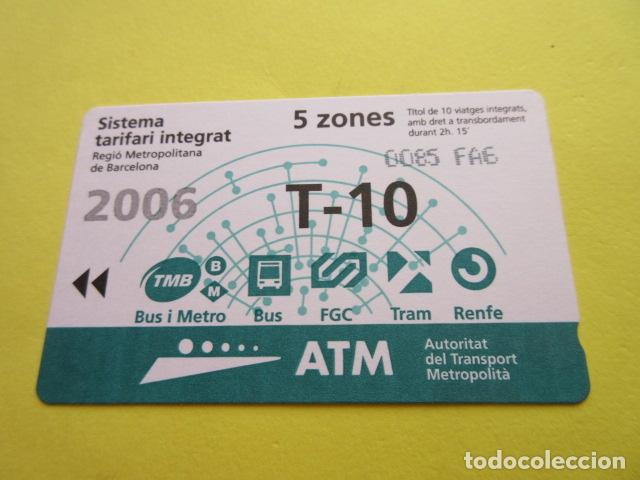 Collectables Transport Tickets: REF: COL_LBE01- COLECCION ATM - A&Ntilde;O 2006 - T-10 5 ZONA