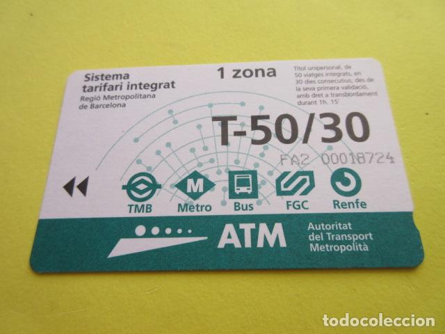 Colecionismos Bilhetes de Transporte: REF: COL_LBE01- COLECCION ATM - A&Ntilde;O 2002 - T-50/30 1 ZONA