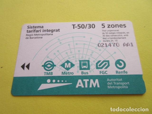 Colecionismos Bilhetes de Transporte: REF: COL_LBE01- COLECCION ATM - A&Ntilde;O 2001 - T-50/30 5 ZONA