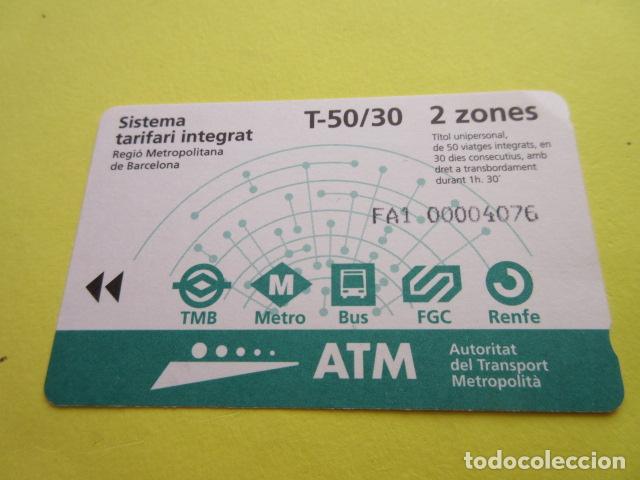Colecionismos Bilhetes de Transporte: REF: COL_LBE01- COLECCION ATM - A&Ntilde;O 2001 - T-50/30 2 ZONA