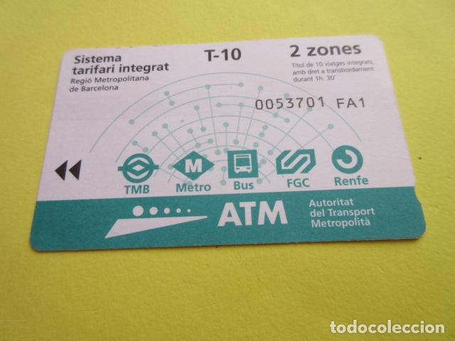 Colecionismos Bilhetes de Transporte: REF: COL_LBE01- COLECCION ATM - A&Ntilde;O 2001 - T-10 2 ZONA