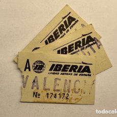Coleccionismo Billetes de transporte: IBERIA.. LÍNEAS AÉREAS DE ESPAÑA. TICKETS (3) EQUIPAJE FACTURADO.. VALENCIA (H.1960?). Lote 365929461