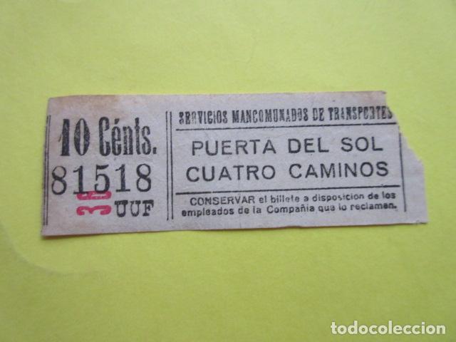 Sammeln von Fahrkarten: BILLETE CAPICUA 68686 - SERVICIOS MANCOMUNADOS TRANSPORTES MADRID - TRANVIA