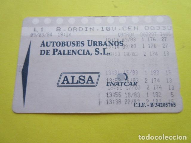 Collectables Transport Tickets: REF: COL_LBE01- COLECCION ALSA - CARTON - PALENCIA URBANOS
