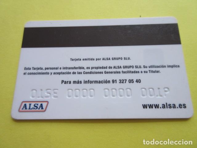 Coleccionismo billetes de transporte: REF: COL_LBE01- COLECCION ALSA - PLASTICO - BUS PLUS MODELO 1 - Foto 2