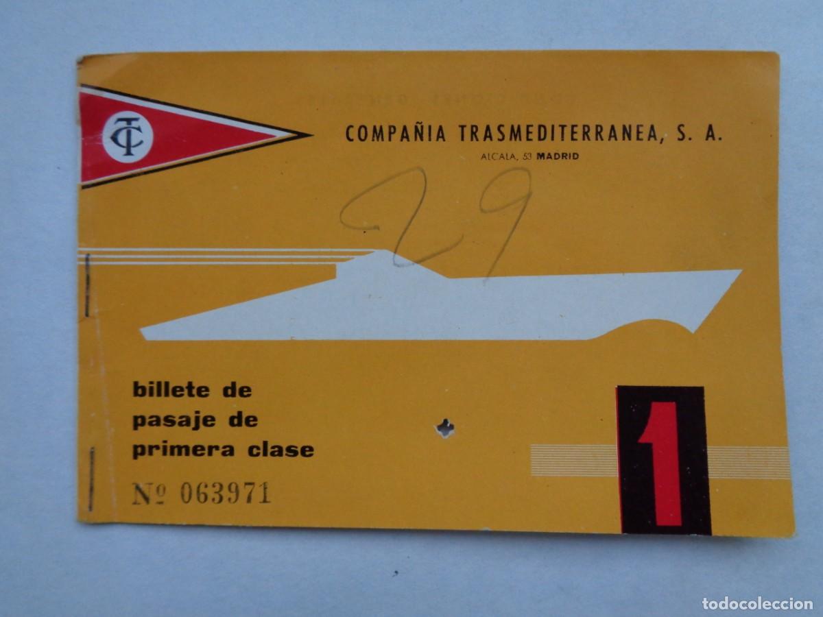Collectionnisme Billets de transport: BILLETE DE LA COMPA&Ntilde;IA TRASMEDITERRANEA DE PALMA A BARCELONA , A&Ntilde;OS 60