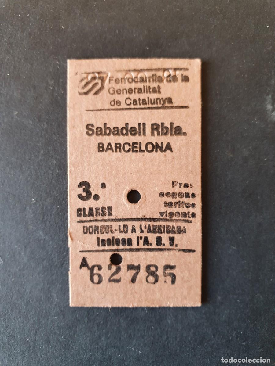 Collectionnisme Billets de transport: BILLETE FGC