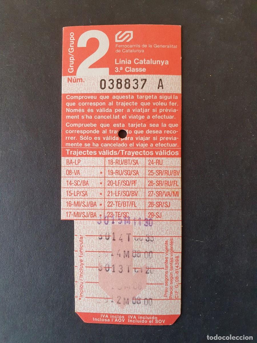 Collectionnisme Billets de transport: TARJETA FGC