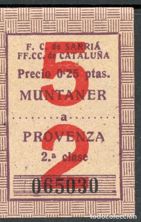 Sammeln von Fahrkarten: (F18/7) Billete de los Ferrocarriles de Sarria a Barcelona / Alb2-32