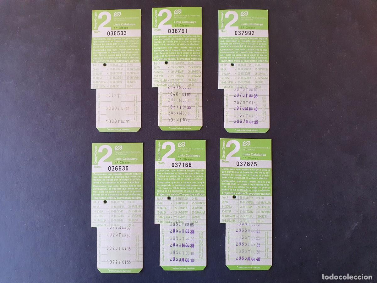 Collectionnisme Billets de transport: LOTE 6 TARJETAS FGC