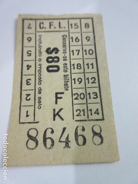 Sammeln von Fahrkarten: BILLETE CARRIS Companhia Carris de Ferro de Lisboa - CAPICUA 86468 - MODELO 3 (21-14)