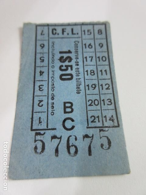 Sammeln von Fahrkarten: BILLETE CARRIS Companhia Carris de Ferro de Lisboa - CAPICUA 57675 - MODELO 10 (21 - 14 )