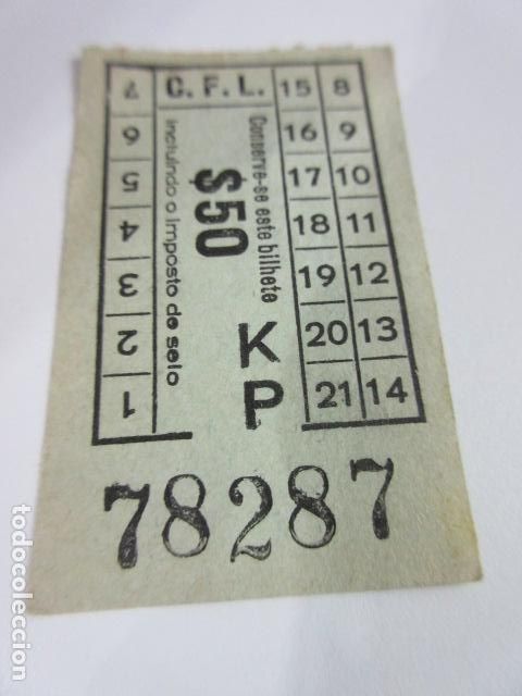 Sammeln von Fahrkarten: BILLETE CARRIS Companhia Carris de Ferro de Lisboa - CAPICUA 78287 - MODELO 13 (21-14 )