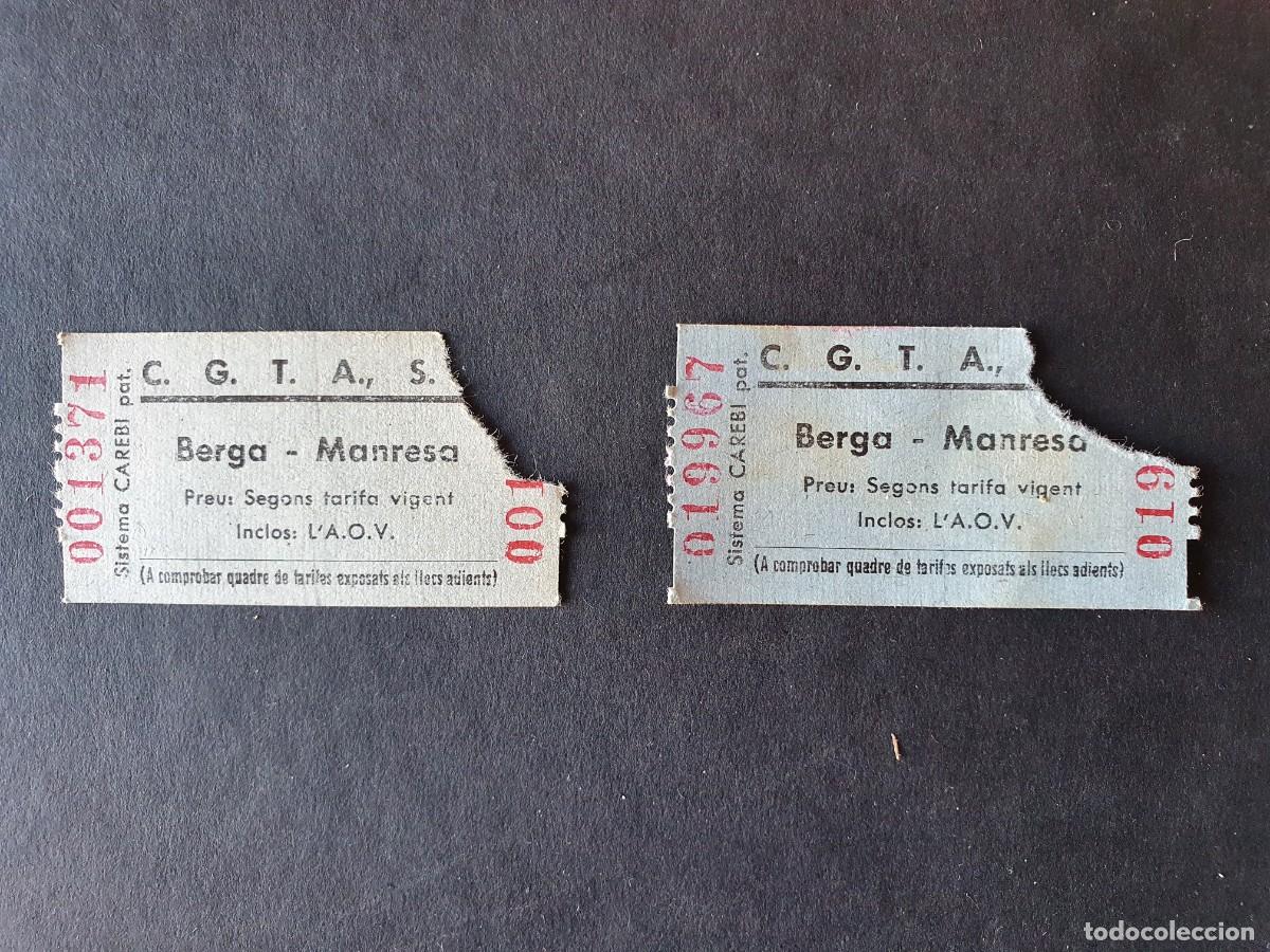 Collectionnisme Billets de transport: LOTE 2 BILLETES LINEA BERGA - MANRESA
