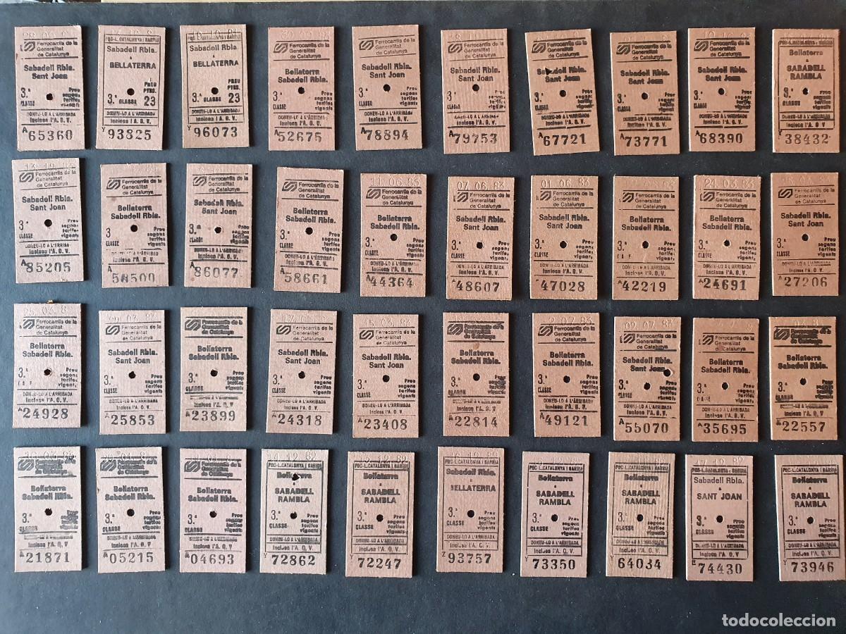 Coleccionismo Billetes de transporte: LOTE 40 BILLETES FGC LINEA VALLES PRINCIPIO A&Ntilde;OS 80